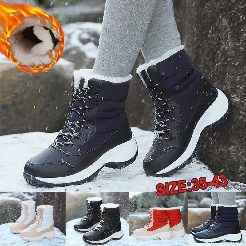 

Женские плюшевые ботинки на шнуровке, теплые ботильоны на платформе, повседневные зимние ботинки в стиле панк