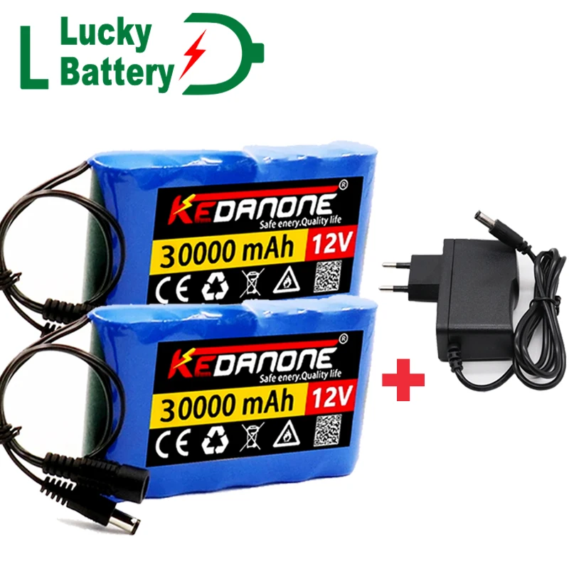 

Lucky 12V Lithium Battery Pack 30000mah Portable 3S2P Rechargeable Battery Capacity DC 12.6v 30Ah for CCTV Cam Monitor