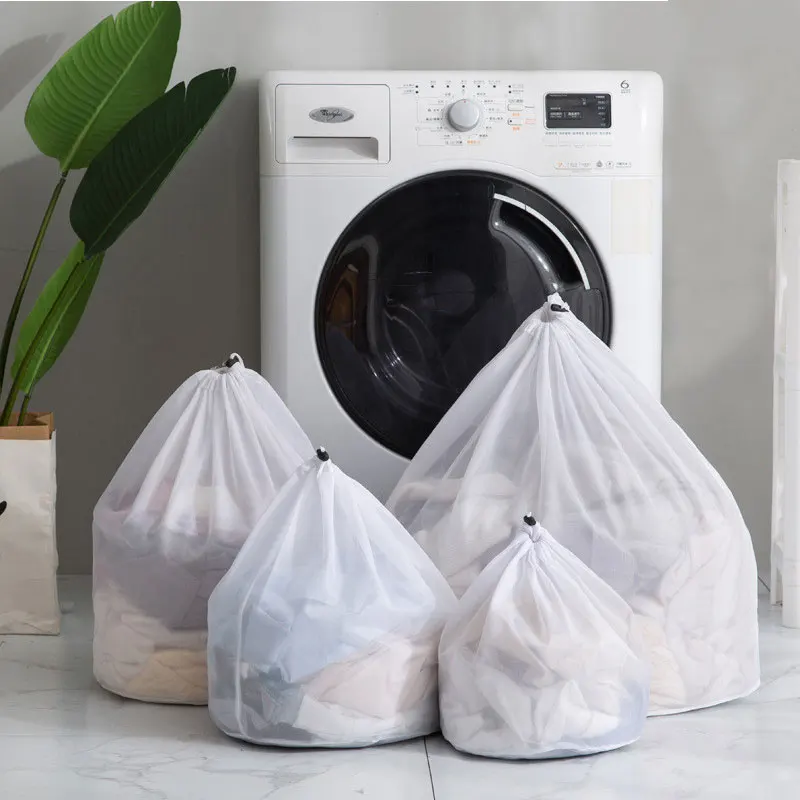 

4Pcs Set Drawstring Laundry Bag For Washing Dirty Laundry Organizer Washing Machine Special Care Bag Thickened Laundry Net Large