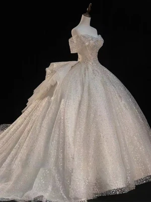 

Легкое свадебное платье на одно плечо для французской принцессы, новинка, свадебное платье с большим хвостом для невесты, роскошное благоро...