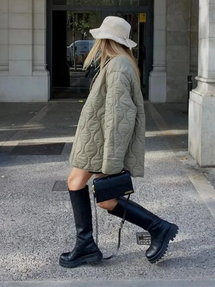 Однотонные стеганые куртки Clinkly женские осенне-зимние однобортные пальто с