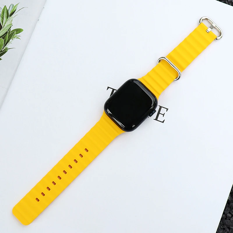 Ocean Strap For Apple Watch Band 49mm 45mm 44mm 40mm 41mm 42mm 38mm Silicone Correa Bracelet iWatch Ultra serie 8 7 6 SE Strap