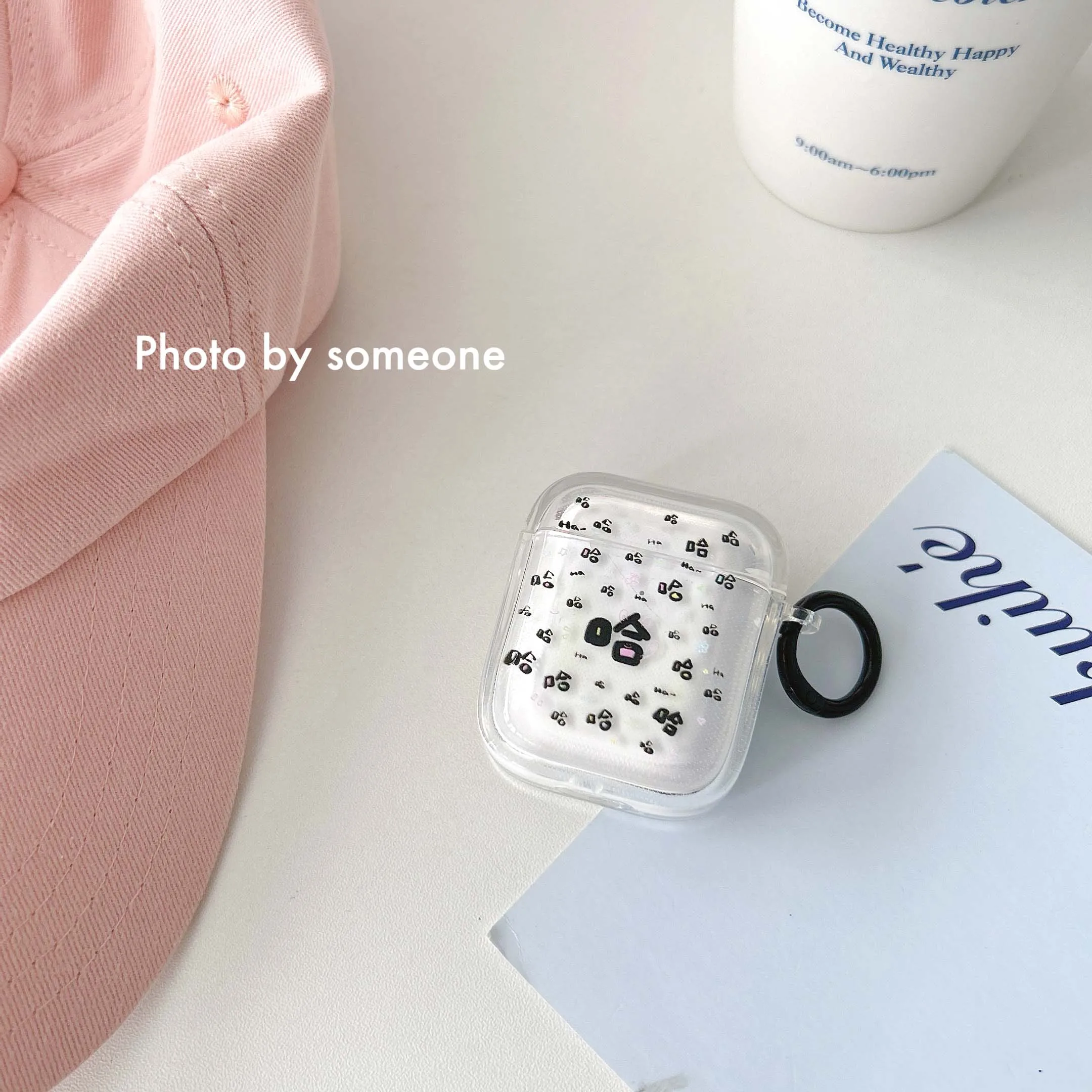 Наушники с надписью happy letter haha