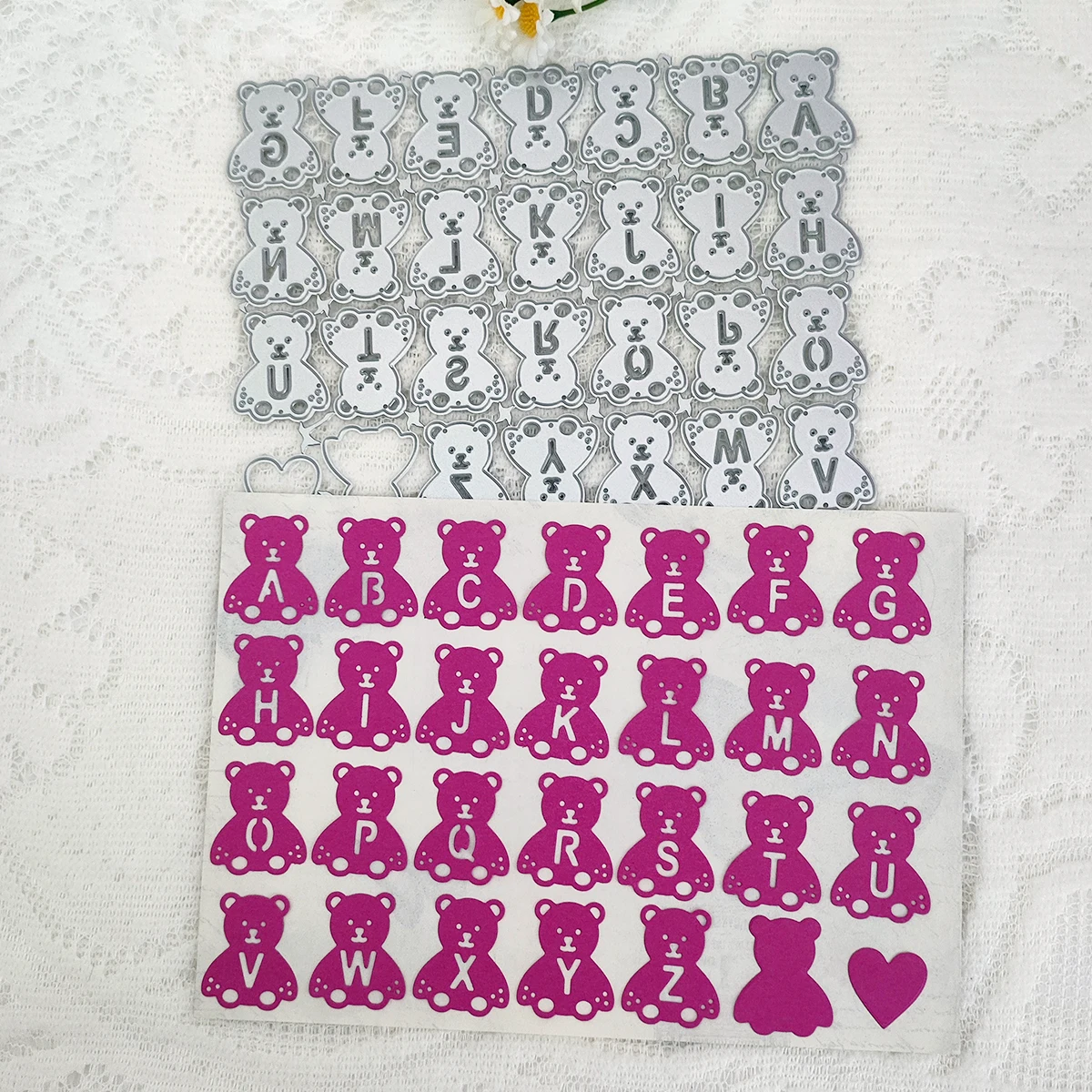 Испанское Сердце Любовь Бант Алфавит Медведь Черб Металлические Штампы Для