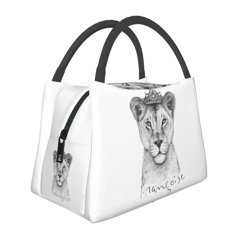 

The Lioness Queen Insulated Lunch Bag for Work Office Portable Cooler Thermal Lunch Box Women Thermal Bags lunchbag