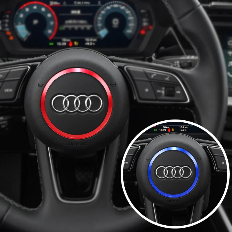 Автомобильный значок на руль декоративное кольцо наклейки чехол для Audi A4 B8 A6 S6 C7 A3