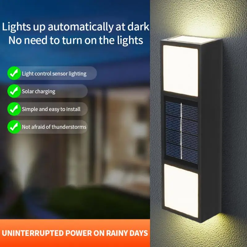 

Solar Wall Light 180° Outdoor Waterproof Solar Charging Garden Decoration Solar Wall Lamp For Outdoor Wall Fence Stair Aisle