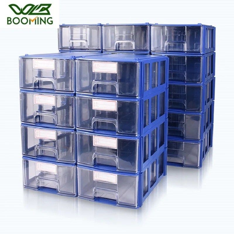 WBBOOMING Plastic Small Parts Storage Boxes Rectangle Storage Box Parts Storage Box Container Office Staff Storage Boxes