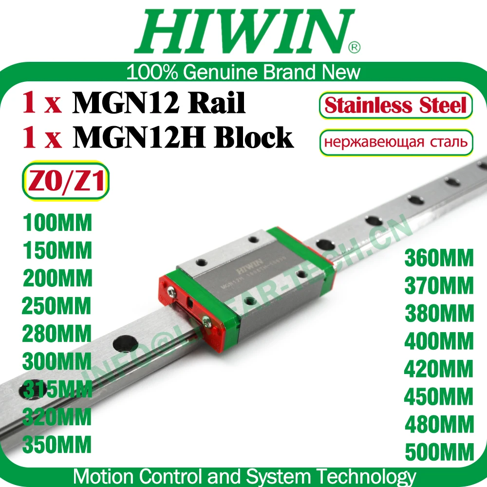 Фото HIWIN MGN12 Voron Z0 Z1 Попередняя нагрузка HIWIN MGN12H Линейная направляющая Rail 200 300 350 400 450 500 мм Блок каретки 3D-принтер Voron Новый №2