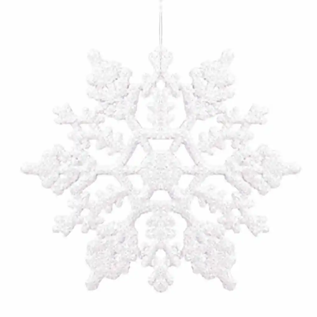 

12pcs Plastic Christmas Xmas Snowflake Ornaments Tiny Sparkling Sequin Glitter Snow on String Wedding Decor