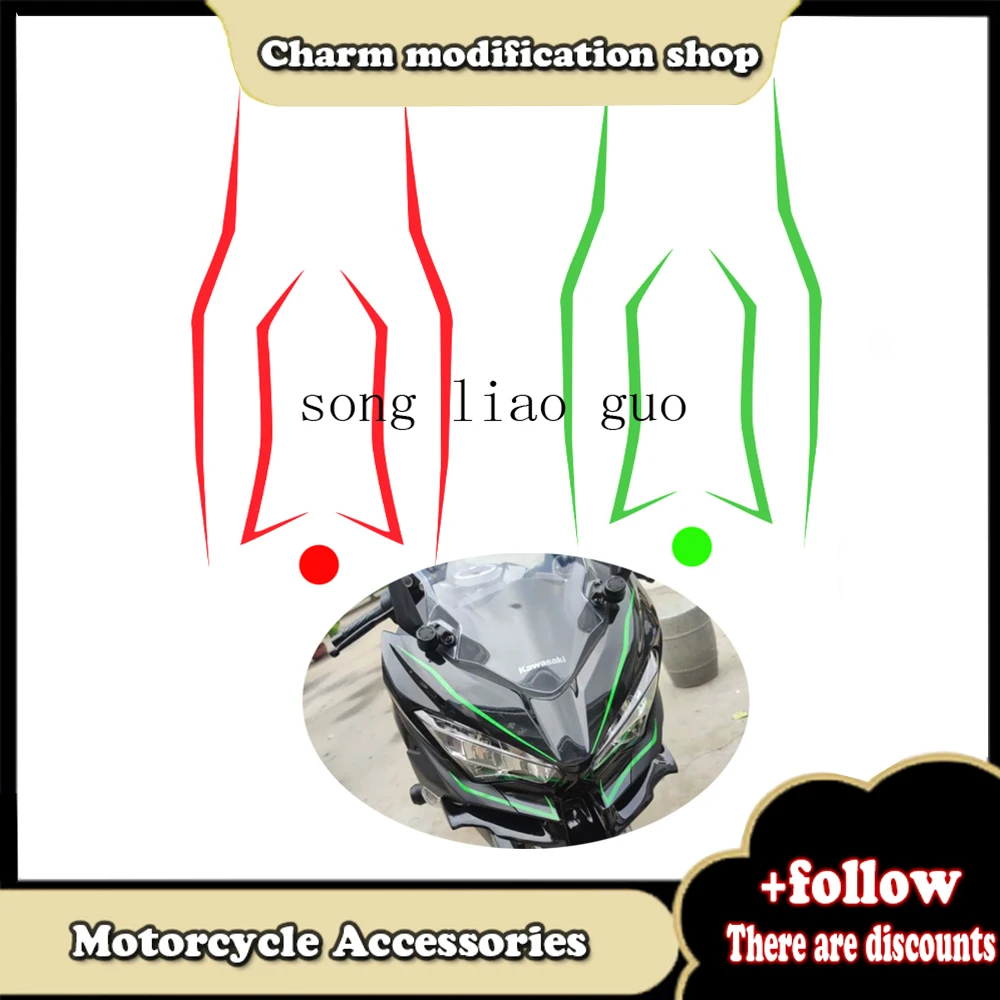 

New Fairing Sticker Racing Applique Decals Front Bodywork for Kawasaki Ninja400/H2/H2SX decal sticke