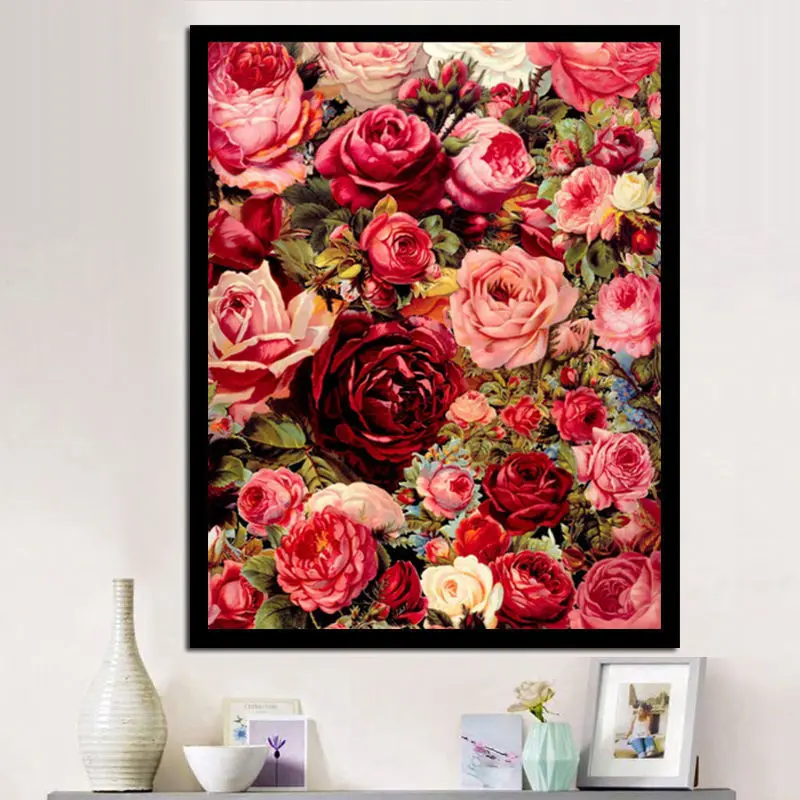 

3392Ann-Tulip diy Цифровая масляная живопись, картина маслом, Акриловая картина с цветами, взрывная ручная работа, пейзаж, живопись