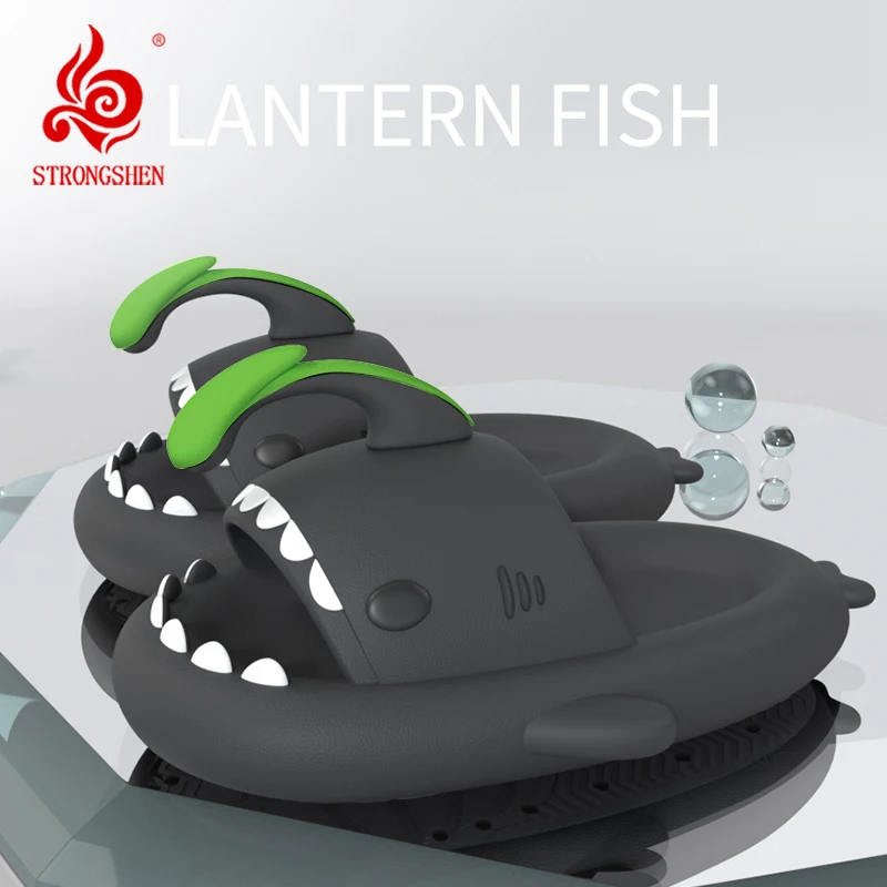 

STRONGSHEN Man Women Shark Slippers Summer Home Anti-skid EVA Couple Outdoor Cool Indoor Flip Flops Household Funny Shoes