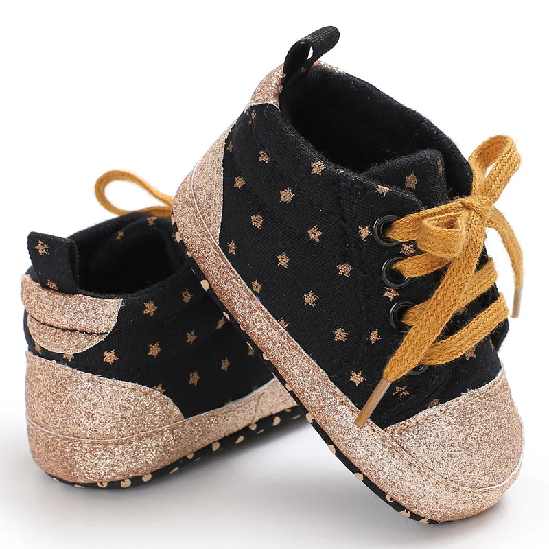 

Baby Canvas Classic Sports Sneakers Newborn Baby Boys Girls Print Star Toddler Shoes Infant Anti-slip First Walkers Shoes 0-18M
