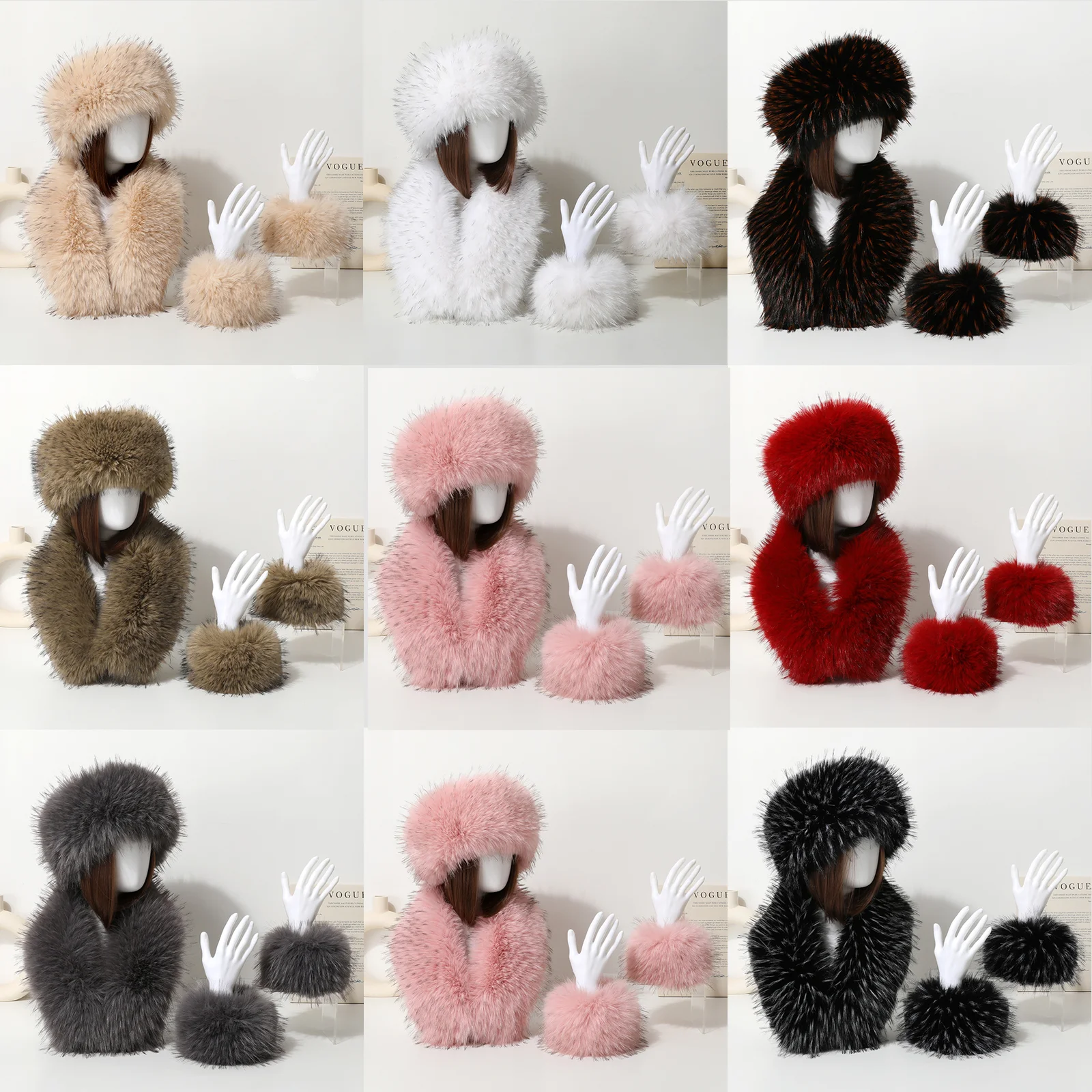 4 шт./компл. женские зимние повязки на голову из искусственного лисьего меха шапки