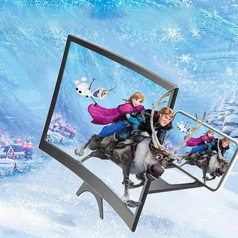 12-дюймовый большой экран 3D HD усилитель изогнутый мобильного телефона лупа для