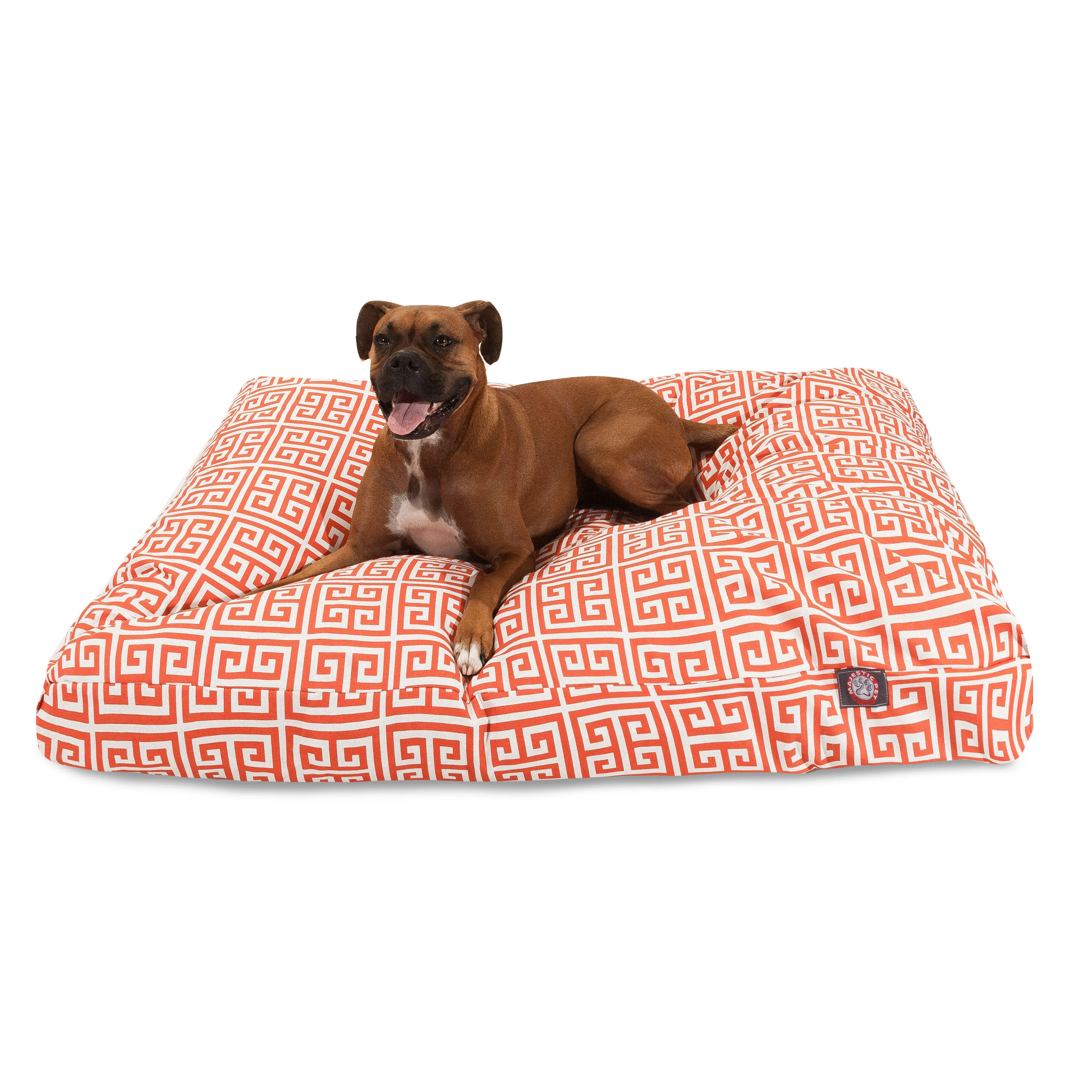 

HMTX | Towers Rectangle Pet Bed For Dogs, Removable Cover, Orange, Medium