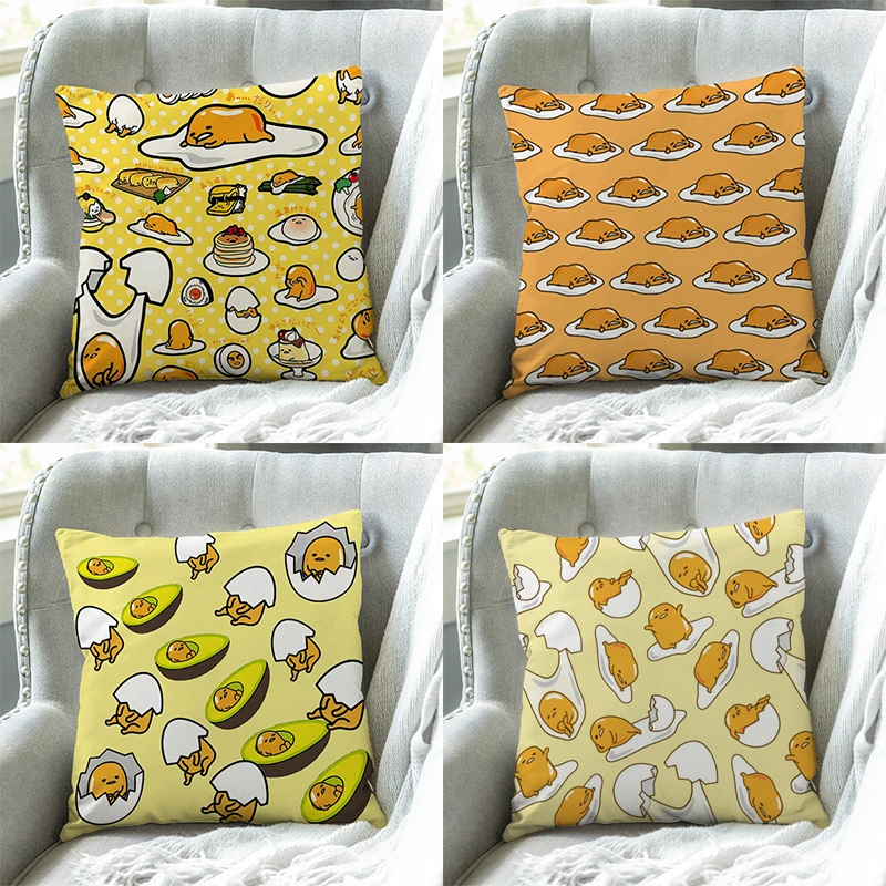 

Pillow Cover 40x40 GGudetama Eggs Decorative Cushions For Sofa Throw Pillows Pillowcase Cushion Covers Fall Decor 45x45 Bed