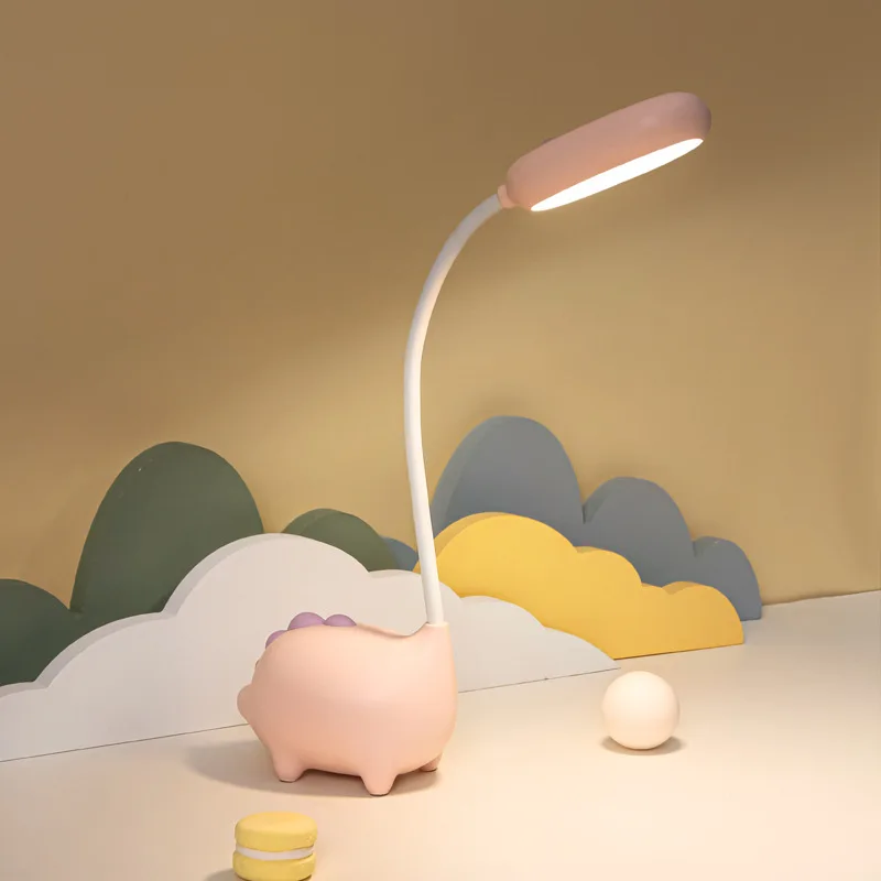 

Learning Desk Lamp Princess Room Dorm Decoration NightLight Girl Gift 3 Stepless Dimming Eye Protection Dinosaur LED Charging