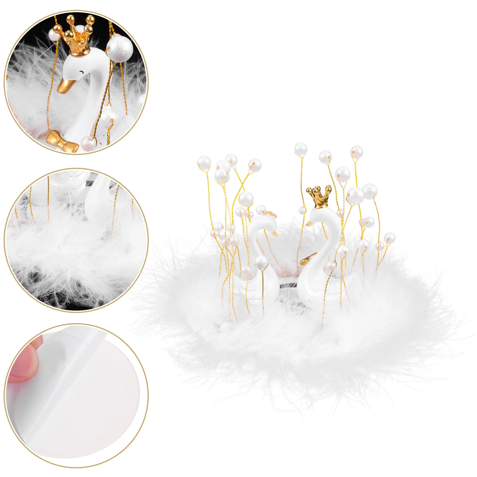 

Swan Figurines Figurine Animal Miniature Figure Ornament Wedding Sculpture Decoration Car Lovers Wildlife Model Statue Couple