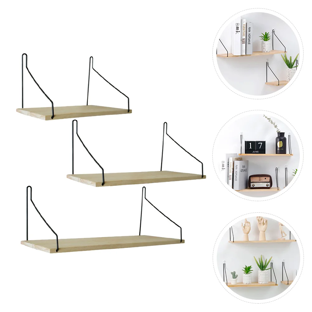 

3 Pcs Wall Hanging Storage Racks Wall-mounted Racks Practical Wall Shelf