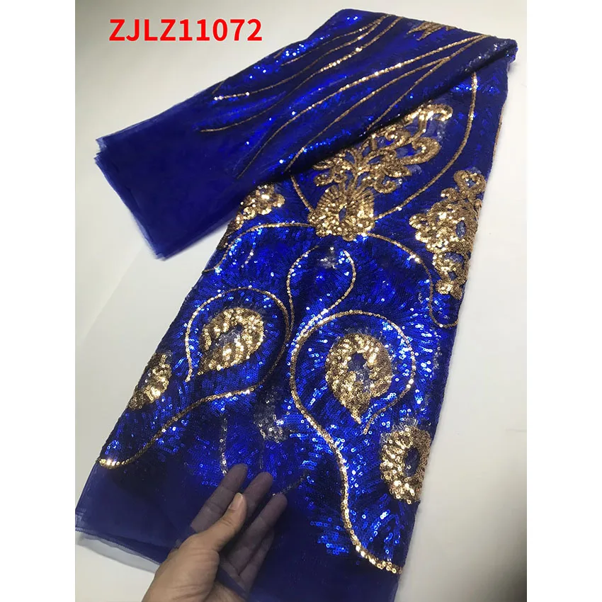

Ankara ​Bright Lace Cloth ​French Net Mesh Sequins Textiles Womon Sewing Clothes ZJLZ11072
