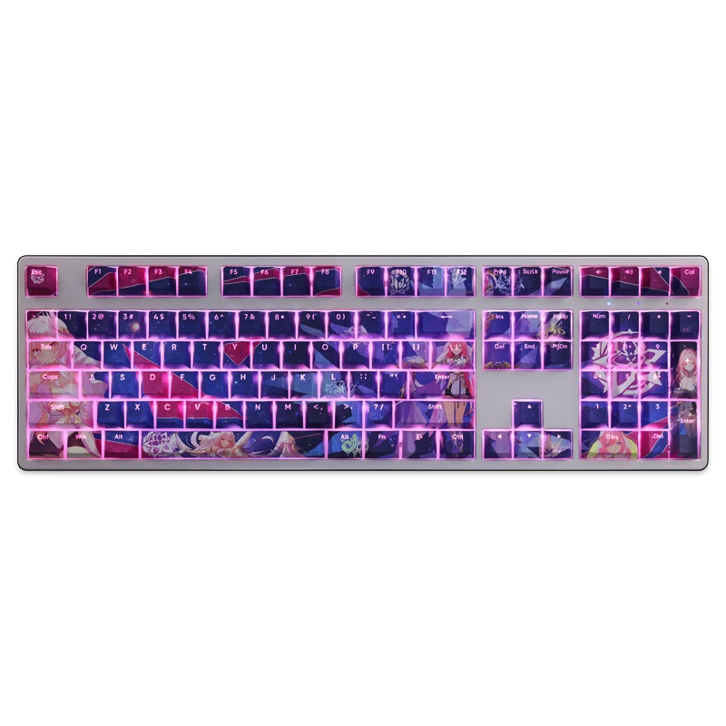 108 клавиш/набор Honkai Impact 3 Elysia Keycap PBT Dye Sub Backlit Keycaps Мультяшные аниме игровые колпачки