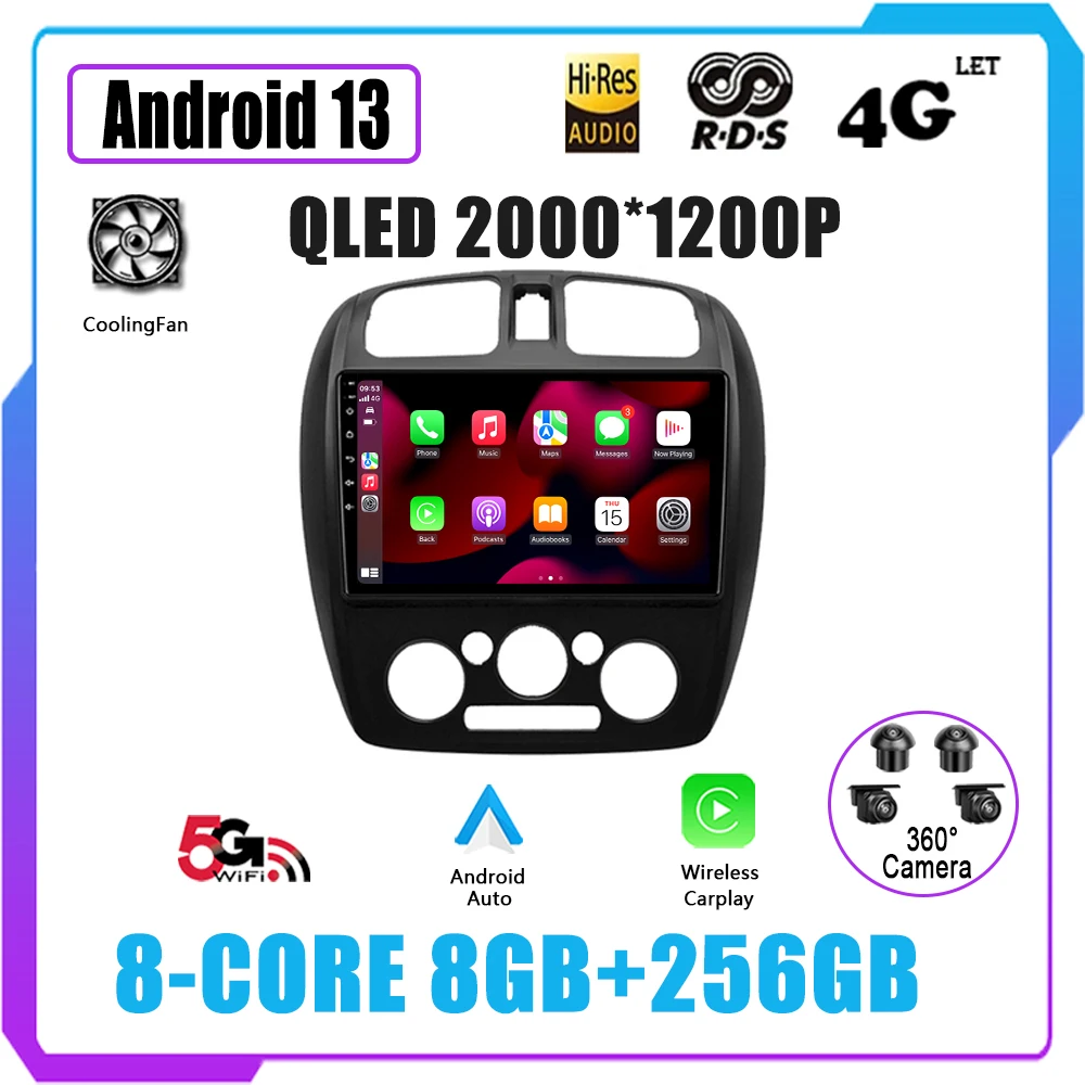 

Автомагнитола, мультимедийный видеоплеер с GPS-навигацией, BT, стерео, 2Din, магнитофон, DVD HU для Mazda 323 2000-2003, Android 13