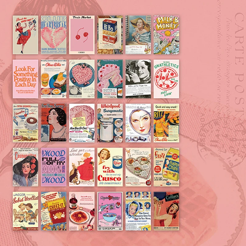 

30pcs/box Poster Japanese INS Cartoon Creative Japanese Comic Accessories DIY Material Greeting Postcard Message Card