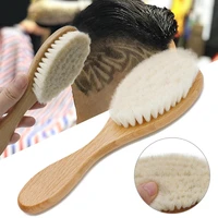 1pc wooden brush comb neck face duster barber hair sweeping brush salon cutting brush styling tools baby wooden brush