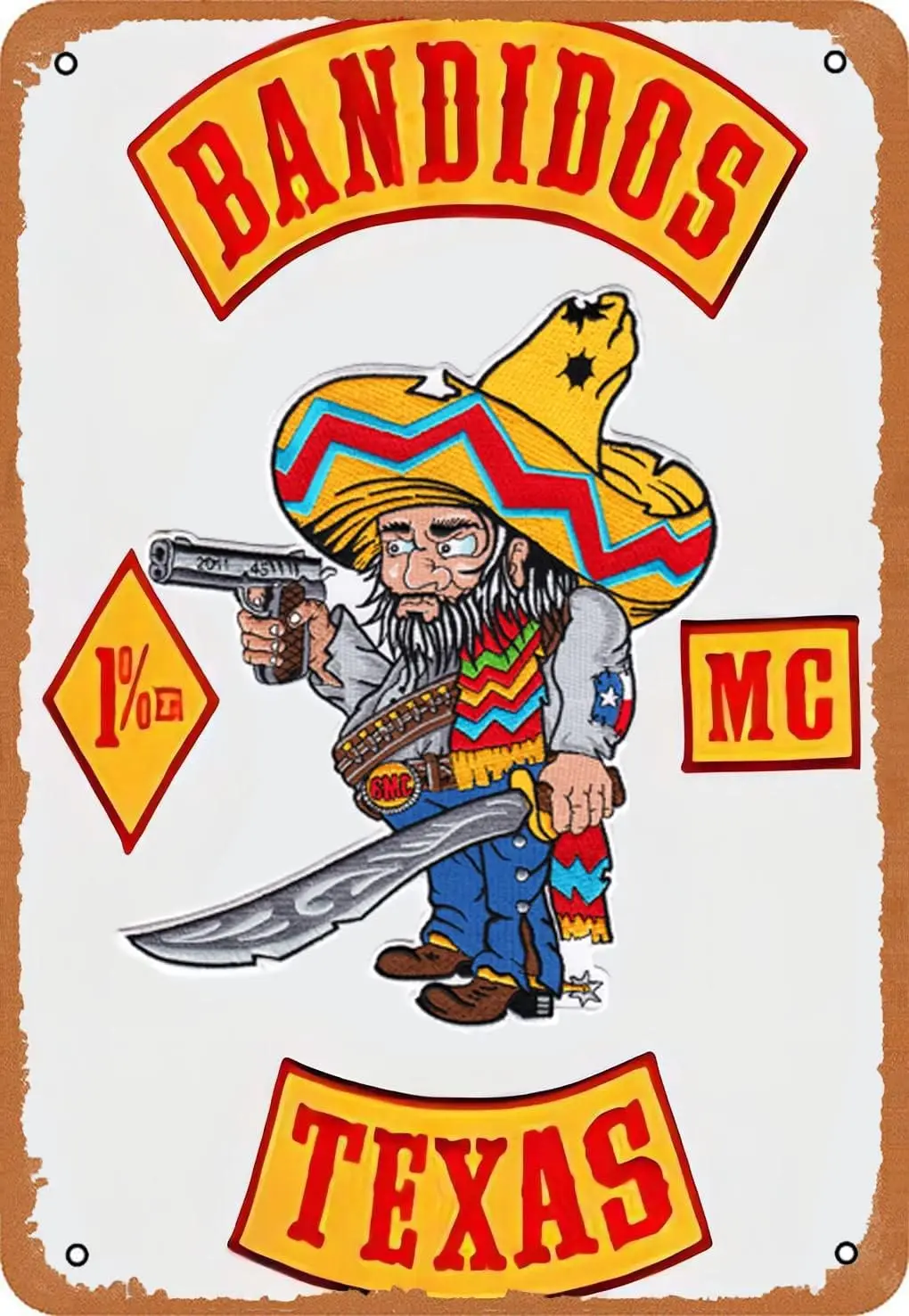

Металлический знак Bandidos MC Worldwide Motorcycle Club