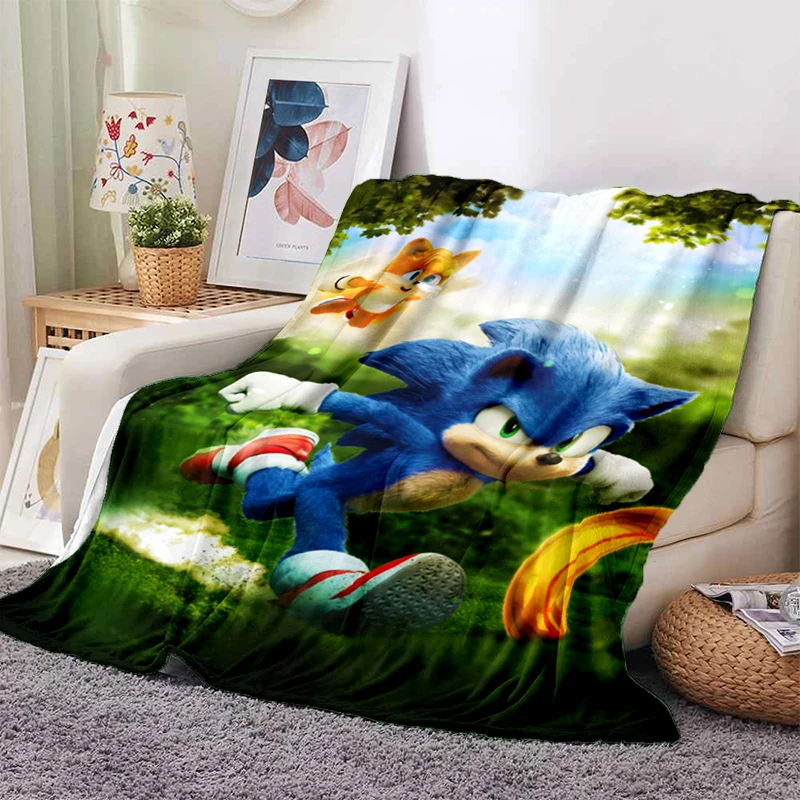 

Anime Sonic Blanket Fashion Cartoon Monster Flannel Fluffy Fleece Throw Blanket Children and Adult Gift Sofa Travel Camping