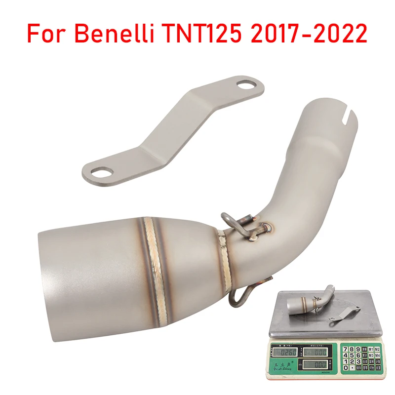 Выхлопная средняя Соединительная труба для мотоцикла Benelli TNT125 2017-2022, средняя Соединительная труба из нержавеющей стали, выдвижной глушител...