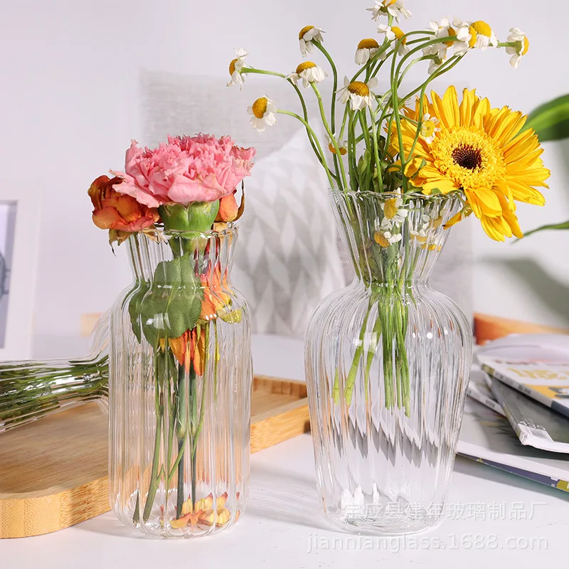 

Transparent Glass Vases for Plant Bottle Flower Pot Nordic Creative Hydroponic Terrarium Arrangement Container Flower Table Vase