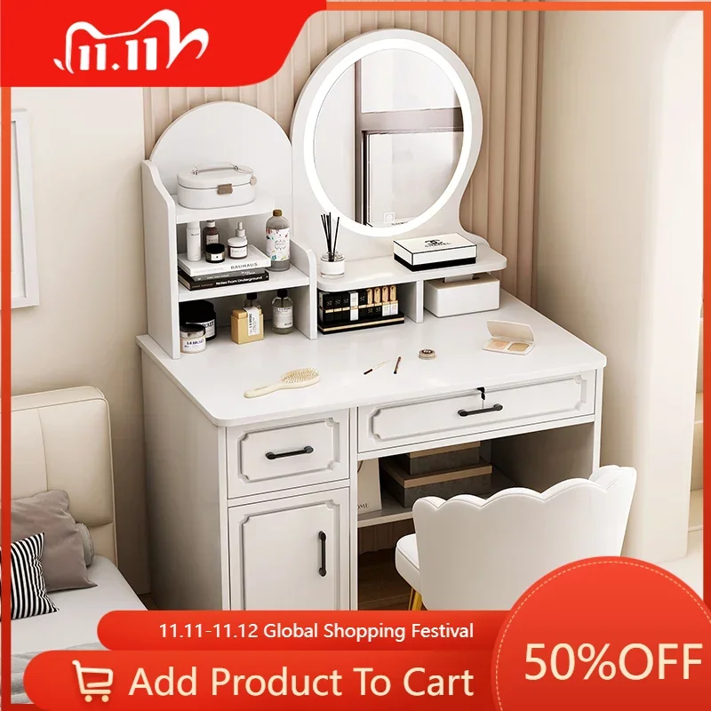

Роскошные Косметические столы для ванной комнаты в кремовом стиле, скандинавский столик под раковину, шкаф для хранения, стол Da Trucco, домашняя мебель WZ50VT