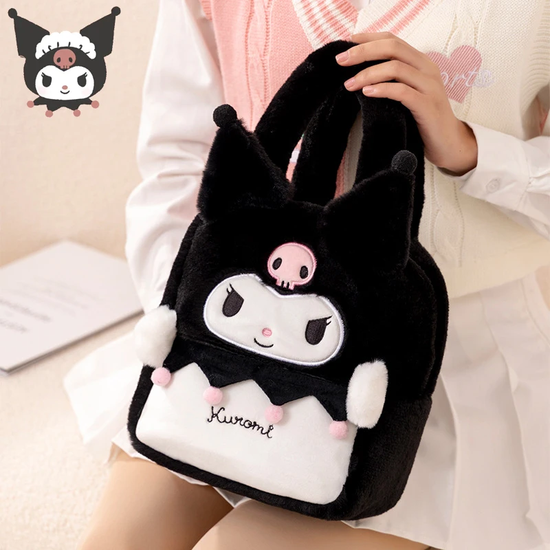 

Sanrios Kuromi Mymelody kawaii Anime Plush Messenger Shoulder Bag Cartoon Soft Female Handbag Crossbody Bags Shopper Totes Bag