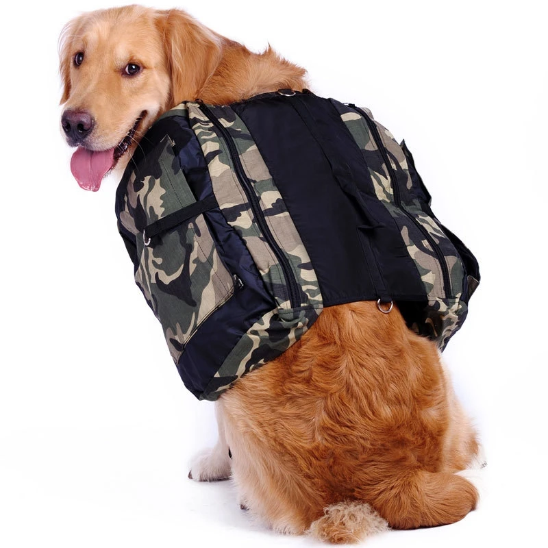 

Army Green Outdoor Super-Large Space Dogs Knapsack Pet Backpack Clothing Clothes Costume Carrier Harness Golden Retriever Puppy