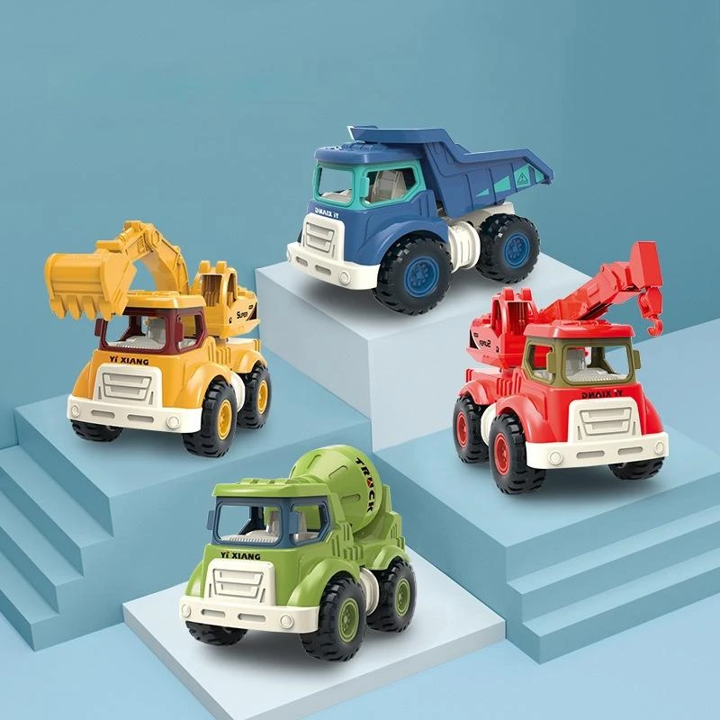 Construction Car Toy For Play Vehicle Mini Pull Back Excavator/mixer Truck/crane/tipping Wagon Sand For Play Toy Toddler D5qa