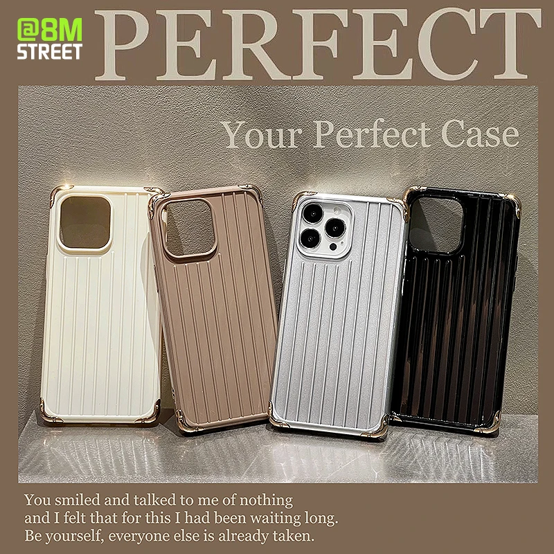 

Luxury Stripe Phone Case For iPhone 11 12 13 14 Pro Max 14Pro Solid Soft TPU Anti-falling at four corners Phone Back Cover case