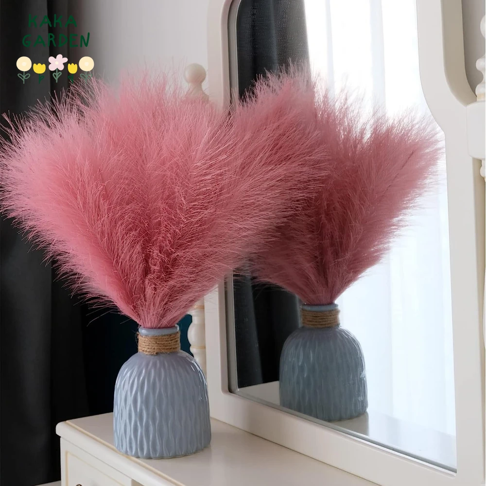

Artificial Flowers Pampas Grass Boho Home Decor Living Room Ornaments Small Short Fake Plants for Wedding Centrepiece Decoration
