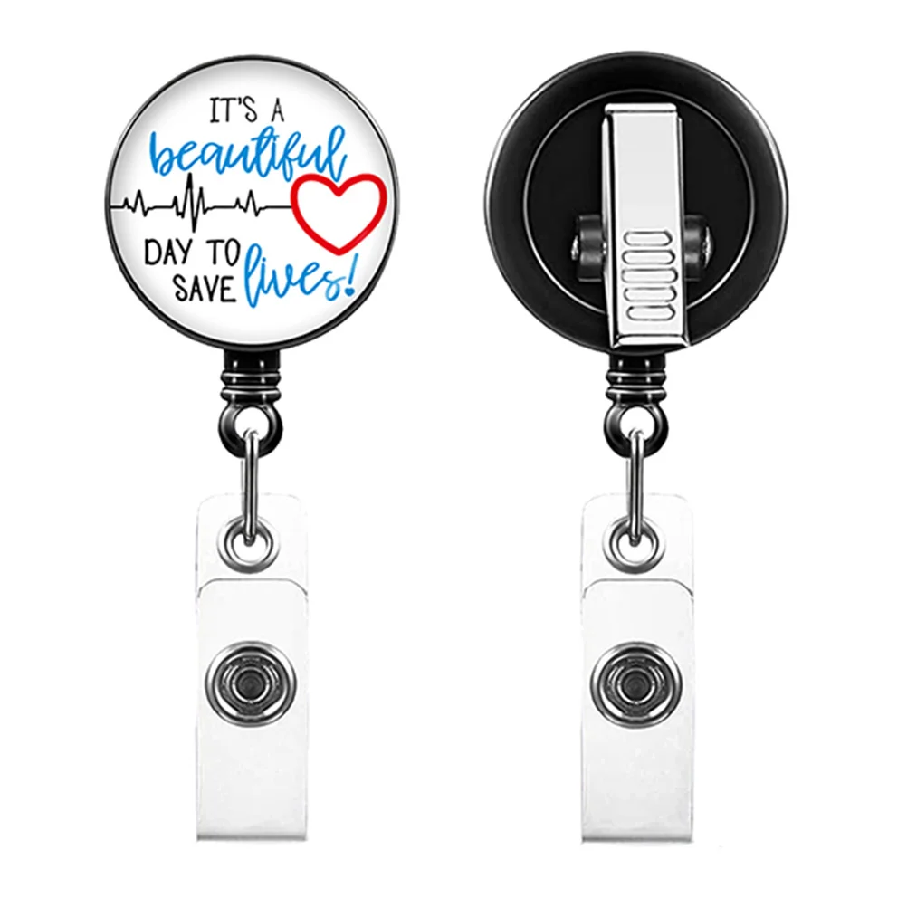 

3 Pcs Badge Expansion Buckle Holders Portable Pink Stethoscope Heavy Id Card Zinc Alloy Student