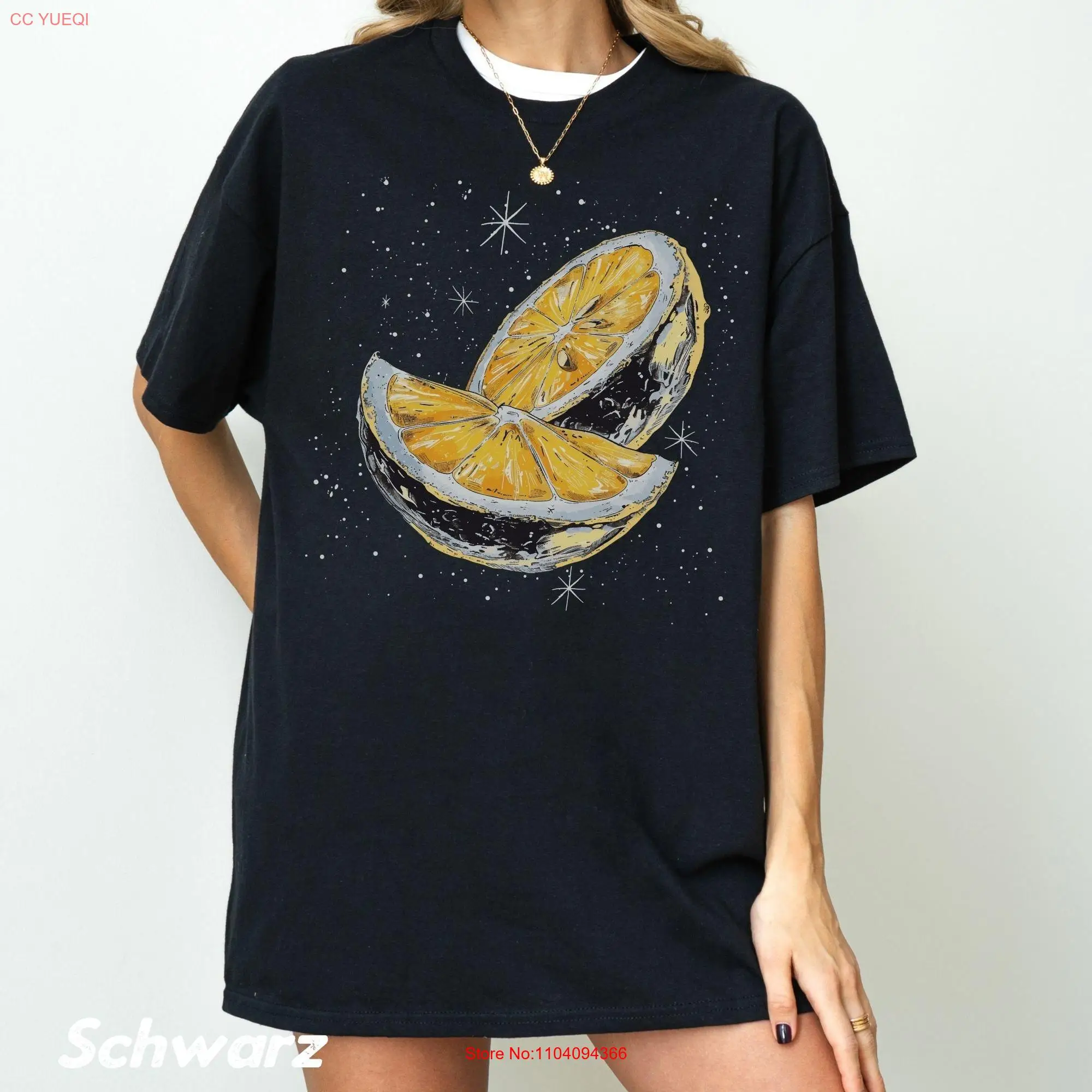 Хромированная футболка с изображением лимона небесного Галактики серебряных