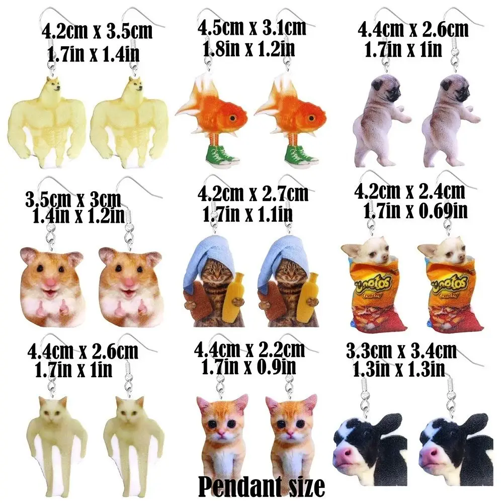 Женские акриловые серьги-подвески в виде кошки