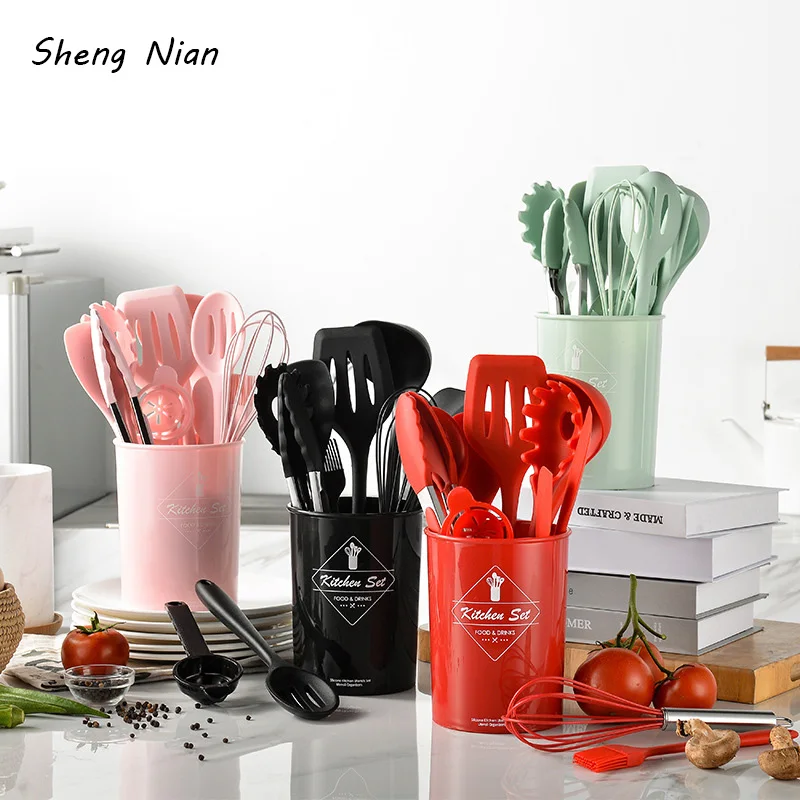 

10-Piece Kitchen Utensil Sets Cooking Utensils Silicone Stainless Steel Utensil Set Nonstick Spatula Set Cooking Tool Set Gift