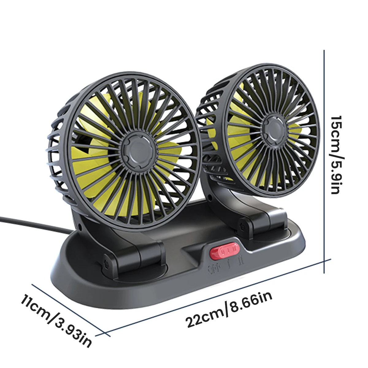 24V/12V Car Fan Summer Cooling Adjustable Double-head 360 Degree Low Noise Cooler Air Strong Wind Accessories |