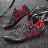 mtb cycling sneakers men bicycle shoes self locking breathable speed road bike flat cleat mountain spd footwear