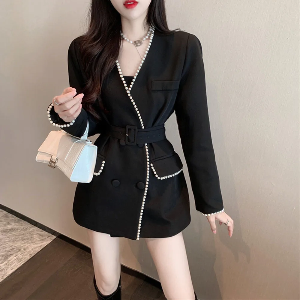 

Женский элегантный блейзер с V-образным вырезом и длинным рукавом