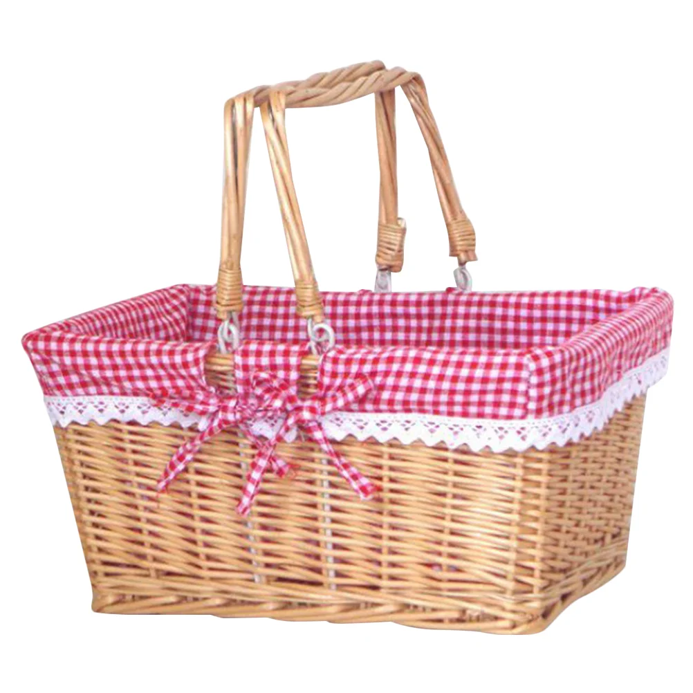 

Basket Storage Picnic Woven Baskets Wicker Sundries Container Flower Easter Toy Kids Gift Snack Shopping Candy Fruit Organizer