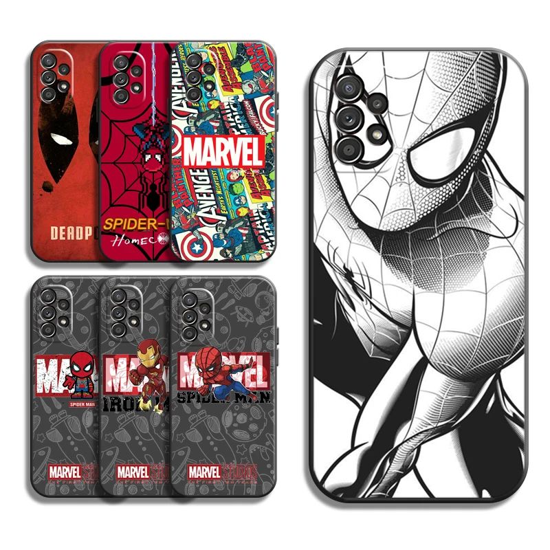 

Marvel Iron Man Spiderman Phone Cases For Samsung Galaxy A31 A32 A51 A71 A52 A72 4G 5G A11 A21S A20 A22 4G Funda Coque Soft TPU