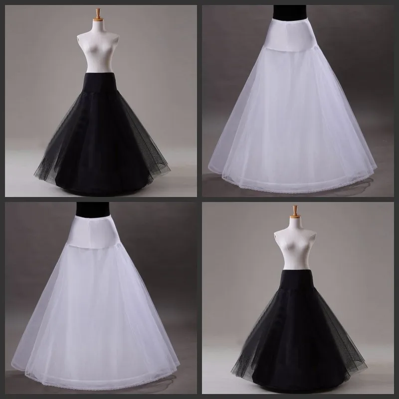 Black or White Tulle Bridal Petticoat for Wedding Dress Long Crinoline Woman Underskirt Girls Hoop Skirt Pettycoat